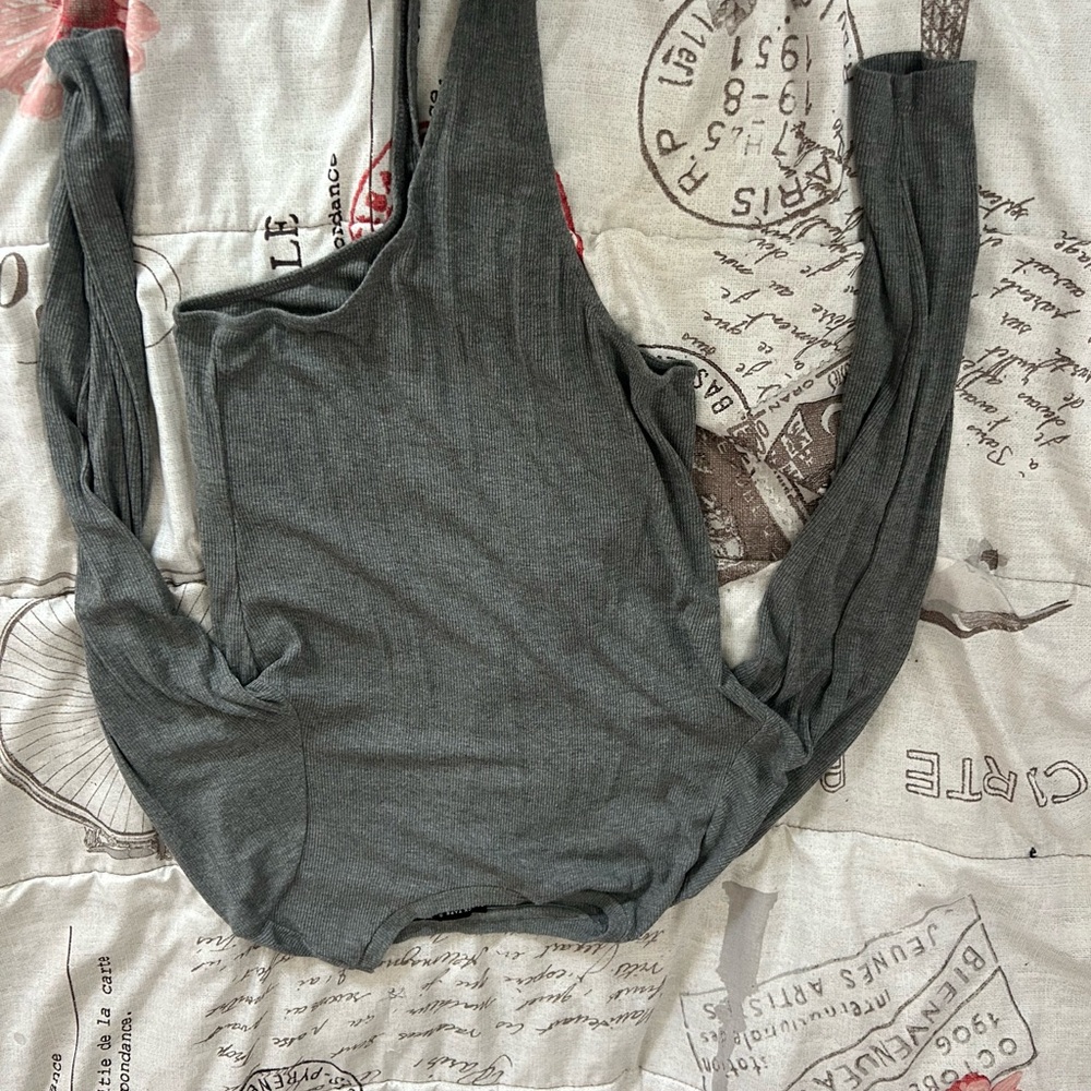 Black Tape Gray Long Sleeve Women's Top